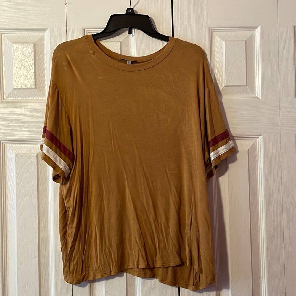 Mustard Ringer Tee (red & white)